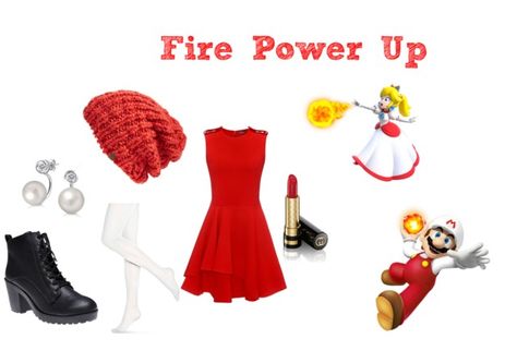 Super Mario - Fire Flower Fire Mario, Super Mario Costumes, Mario Costume, Fire Flower, Super Mario, Mario, Summer Dresses, Polyvore