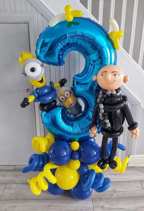 Minion Balloon Bouquet, Minion Balloons, Minion Theme, Balloon Tower, Minion Movie, Balloon Garland Diy, Minion Birthday Party, Second Birthday Ideas, Minion Birthday