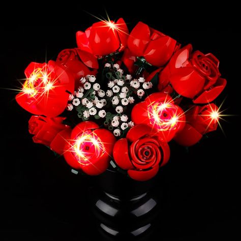 PRICES MAY VARY. UPGRADE YOUR MODEL: Our LED light kit is specially designed for Lego flowers building kits, after adding our lights to the original building blocks, different colors of lights and wires match your model perfectly, it will look advanced and gorgeous MATERIAL AND TECHNOLOGY: Our led lights for Lego roses bouquet 2024 are compact and delicate, the combination of craftsmanship and handmade means better quality and details, the light wire will be hidden when installed on the model, p Lego Flowers Wedding Bouquet, Lego Flower Bouquet Vase, Lego Roses, Rose Lego Flower Bouquet, Lego Rose Flower, Led Light Installation, Botanical Collection, Building Toys, Accessories Storage