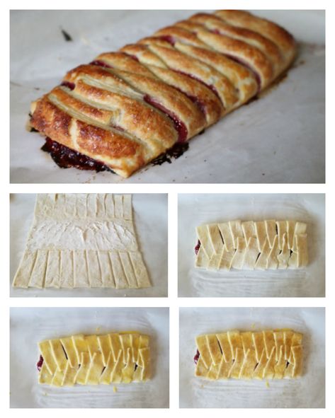 Rhubarb and Raspberry Strudel made with puff pastry - CeceliasGoodStuff.com Good Food for Good People Raspberry Strudel Recipes, Puff Pastry Rhubarb Recipes, Strawberry Rhubarb Puff Pastry, Rhubarb Puff Pastry Recipes, Rhubarb Pastry, Rhubarb Puff Pastry, Rhubarb Strudel, Raspberry Strudel, Rhubarb Uses