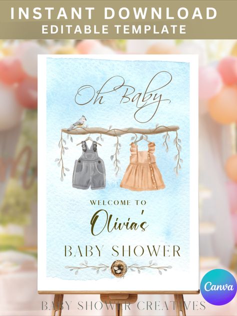 A must have welcome sign for your baby shower. Our adorable "Oh Baby" themed welcome sign sets the mood and expectation of your baby shower. Great for the entrance to party room, walkway, front door or even in the baby shower as decoration and a perfect photo backdrop! #babyshower #babyshoweridea Welcome Sign For Baby Shower Entrance, Walkway Front Door, Baby Shower Entrance Decor, Party Room, Modern Baby Shower, Shower Welcome Sign, Baby Shower Welcome Sign, Boho Baby Shower, Entrance Decor