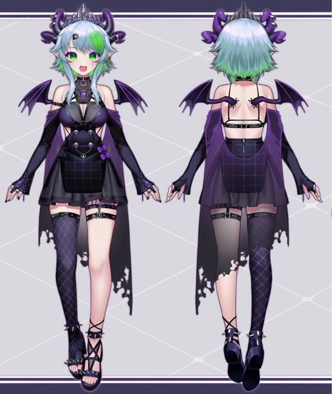 Vtuber Model Reference, Vtuber Reference, Old Uniform, Model Vtuber, Undead Army, Vtuber Ideas, Vtuber Design, Vtuber Model, Goth Gf