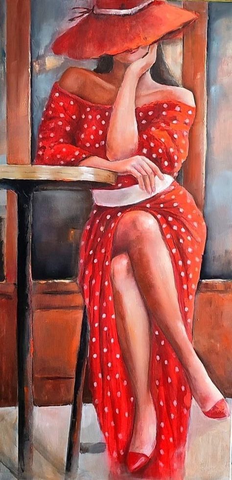 Painting Of A Woman, Female Art Painting, Amazing Art Painting, Romantic Art, Art And Illustration, Art Painting Acrylic, Painting Art Projects, Diy Canvas Art, Canvas Art Painting