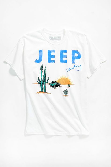 Jeep Watercolor Tee | Urban Outfitters Jeep Watercolor, Jeep Clothing, Men's Graphic Tees, Chinatown Market, Men's Tops, Hoodies For Men, Mens Graphic Tee, Basic Tees, Jeep