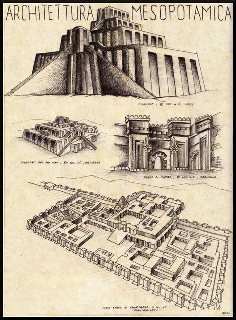 Sumerian Architecture, Castle House Plans, Architecture Ancient, Persian Warrior, Ancient Babylon, Ancient Sumerian, Architectural Sketch, Castle House, Graduation Project