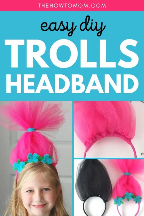 Are you always searching for easy toddler dressing up costumes? Here's an easy DIY tutorial to make your own DIY Trolls headband. Click the link to learn how to make this easy princess poppy headband. This is an easy step by step sewing project. Poppy Costume Diy, Troll Headband Diy, Troll Costume Diy, Princess Poppy Costume, Troll Hair Diy, Make A Poppy, Trolls Headband, Troll Costume, Princess Poppy