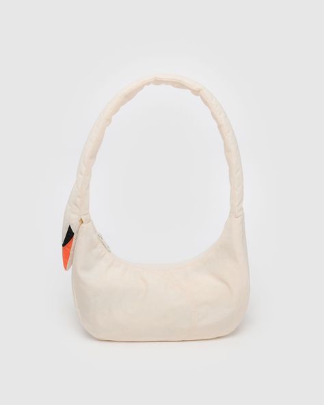 Swan Bag White - Baggu Swan Bag, Baggu Bags, Wallpaper Stores, Scrap Material, White Swan, Gift Card Shop, White Bag, 3 D, Zip Pockets