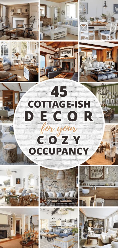 45 Cottage-ish Decor For Your Cozy Occupancy - Matchness.com Cottage Homes Decor, Cottage Interiors Cozy, Small Kitchen Decoration Ideas, Cozy Cottage Interiors, Modern Cottage Decor, Sustainable Living Room, Country Cottage Living Room, Cottage Style Living Room, Small Kitchen Decoration