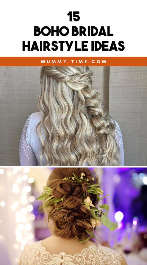 Searching for the ideal boho bridal hairstyle? Look no further! Our curated list features stunning styles, from loose waves to adorned updos, perfect for a laid-back yet elegant wedding vibe. 💖🌿 Dive into our article and save this pin for a dose of wedding hair inspiration! Bohemian Bridal Hairstyles, Hair With Feathers, Bridal Hairstyle Ideas, Bohemian Bridal Hair, Outdoor Beach Wedding, Boho Updo, Boho Hairstyle, Instagram Hairstyles, Unique Hair Accessories