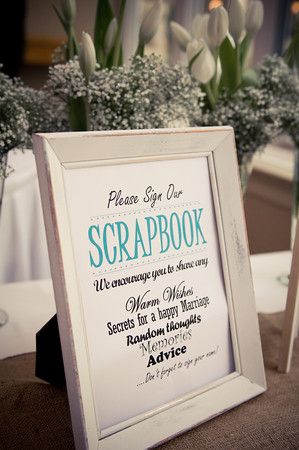 Have your guests sign and leave messages in your wedding scrapbook instead of an average guestbook Wedding Guest Scrapbook, Scrapbook Guest Book Wedding, Wedding Guest Book Scrapbook, Wedding Guest Sign In Ideas, Guest Sign In Ideas, Sign In Ideas, Wedding Guest Sign, Anniversary 50th, Wedding Guest Signing