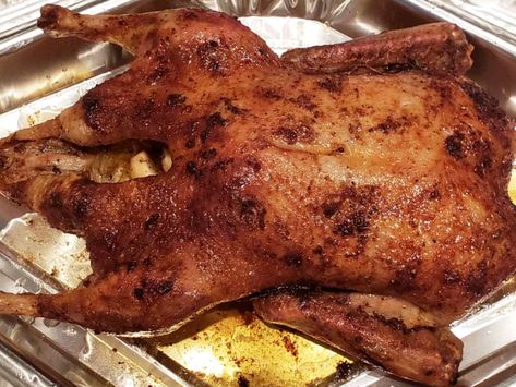 This roasted duck is coated with a simple, flavorful spice rub, then baked in the oven and basted with butter until tender, juicy, and flavorful. Roasted Duck Recipes, Duck Breast Recipe, Turkey In Roaster, Roasted Duck, Protein Nutrition, Roast Duck, Duck Recipes, Recipe Steps, Classic Dishes