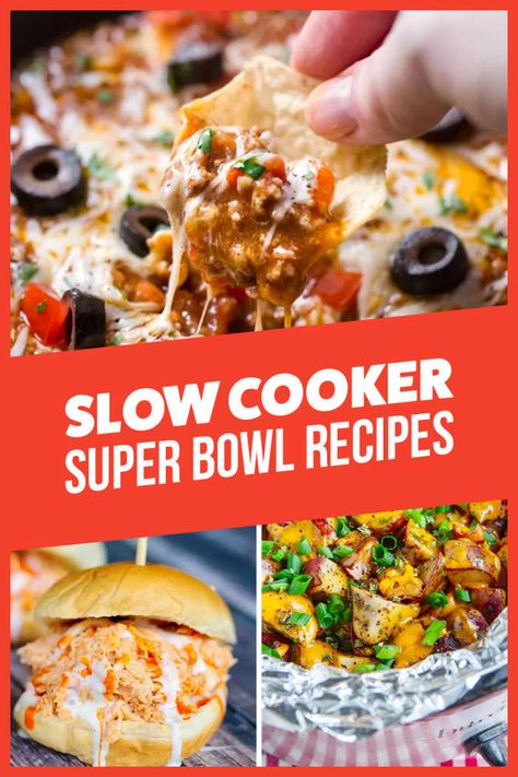 Crockpot Superbowl Recipes, Super Bowl Slow Cooker Recipes, Slow Cooker Super Bowl Recipes, Easy Super Bowl Recipes, Super Bowl Food Crockpot, Spicy Buffalo Chicken Dip, Super Bowl Food Easy, Easy Super Bowl, Super Bowl Recipes