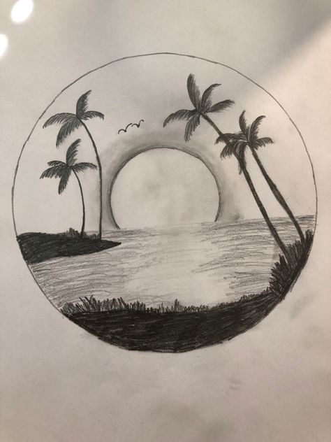 Easy Scenery, Circle Drawing, What To Draw, Find Picture, A Circle, Pencil Drawing, Pencil Drawings, Easy Drawings, Pencil