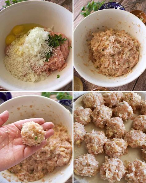 Ground Chicken Albondigas Soup, Chicken Albondigas Soup, Chicken Albondigas Soup Recipe Mexican, Chicken Meatballs Soup, Chicken Albondigas, How To Make Albondigas, Arroz Recipe, Albondigas Soup Recipe Mexican, Rice Meatballs