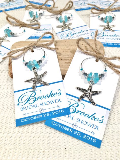 Beach Bridal Shower Favors, Personalized Bridal Shower Favors, Nautical Bridal Showers, Starfish Wedding, Bridal Shower Wine, Disney Bridal Showers, Wedding Favors And Gifts, Beach Bridal Showers, Tropical Bridal Showers