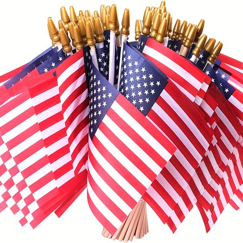 Faster shipping. Better service Fourth Of July Decorations Outdoor, Small American Flags, Fourth Of July Decorations, Independence Day Decoration, American Flag Wood, Wooden Flag, Mini Flags, American Flags, Patriotic Decor