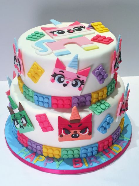 #unikittycake #unikittyfacescake #unikittyfondantcake #legomoviecake Fondant Toppers, Santa Clarita, Custom Cakes, Cupcake Cakes, Fondant, Birthday Cake, Cake, Birthday