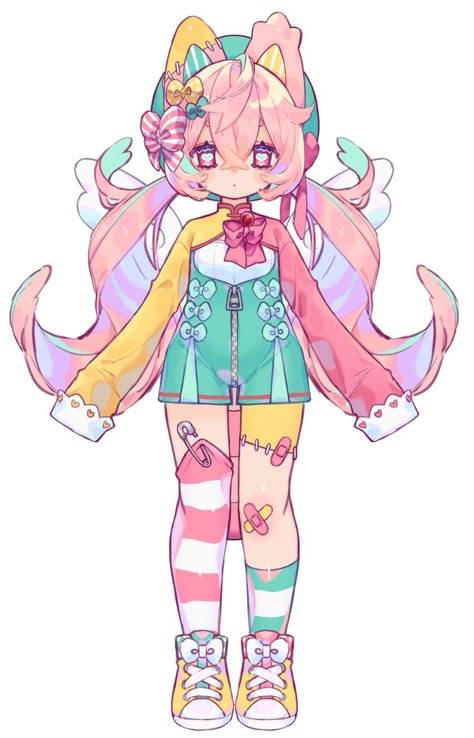 Medical Character Design, Vtuber Art Style, Vtuber Concept Art, Pastel Character Design, Crazy Character Design, Pink Character Design, Chibi Vtuber Model, Vroid Hair, Vtuber Design Ideas