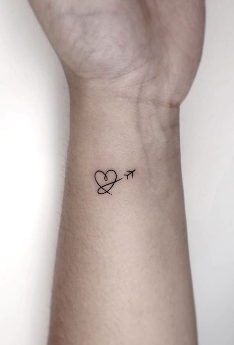 Airplane Tattoo, Plane Tattoo, Heart Wave, Our Mindful Life, Unique Small Tattoo, Heartbeat Tattoo, Airplane Tattoos, Small Heart Tattoos, Nails Heart