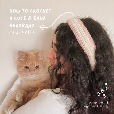 crochet with mahum ✿ on Instagram: "If you have leftover yarn that you don’t know what to do with, this crochet headband’s the perfect project + it takes under an hour to make! Which colors would you make yours with? 🏷 #crochet #crochetpattern #crochettutorial #crochetfreepattern #crochetideas #crochetinspo #crochetinspiration #crochetheadband #crochetaccessories #crocheted #crocheting #crochetlover #crochetaddict #cutehairstyles #cutecrochet" Crochet Headband Hairstyles, Crochet With Mahum, Leftover Yarn, Beads Bracelet Design, Crochet Lovers, Diy Stuff, Crochet Headband, How To Crochet, Crochet Accessories