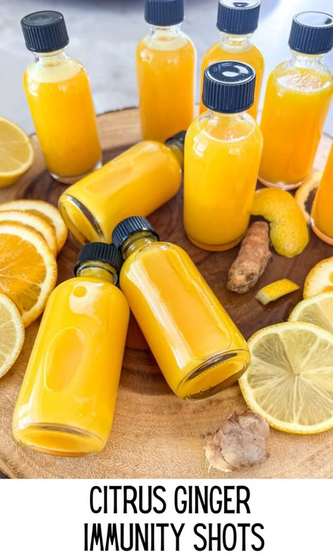 Ginger Immunity Shots, Immune Booster Shots, Immune Shots, Healthy Shots, Immunity Drink, Holistic Nutrition Recipes, Health Shots, Immunity Shots, Shots Recipes