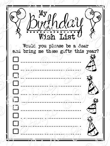 Birthday+Wish+List+Template Birthday Wish List Template, Birthday Gift List, Wish List Template, Virgo September, Christmas Wish List Template, James Hawkins, Wishlist Printable, Gift List Printable, Birthday Wish List