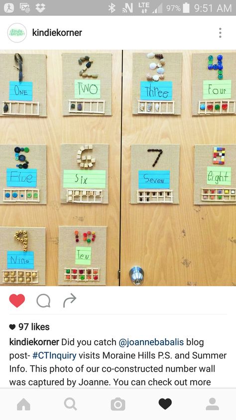 Co-created Number Wall Number Wall Kindergarten, Preschool Number Wall Display, Number Wall Preschool, Number Posters Kindergarten, Kindergarten Centres, Classroom 2023, Maths Display, Continuous Provision, Prek Math