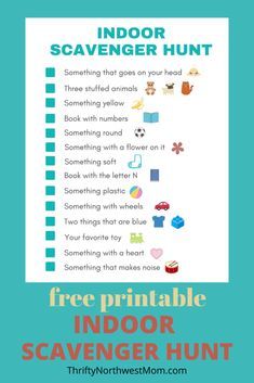 Indoor Scavenger Hunt for Kids Free Printable - Thrifty NW Mom Indoor Scavenger Hunt For Kids, Indoor Scavenger Hunt, Scavenger Hunt Clues, Scavenger Hunt For Kids, Indoor Activities For Kids, Indoor Fun, Indoor Activities, Kids Home, Scavenger Hunt