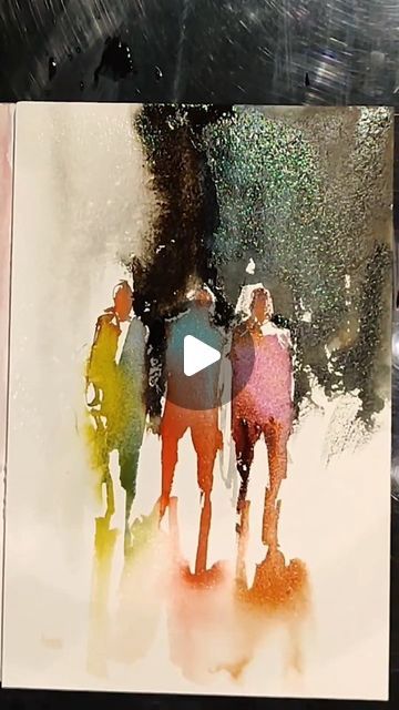 Abstract Watercolor Paintings Creative, Watercolor People Simple, Watercolor Painting Inspiration, Aquarelle Ideas, Minimal Watercolor Painting, Abstract Watercolor Tutorial, Abstract Watercolor Paintings Tutorials, Encaustic Art Tutorials, 2024 Minimalist