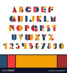 Bauhaus letters and numbers set modern typography Vector Image Bauhaus Font, Numbers Typography, Christmas Fonts Free, Design Alphabet, Illustration Tutorial, Graffiti Lettering Fonts, Origami 3d, Hand Lettering Fonts, Lettering Alphabet Fonts