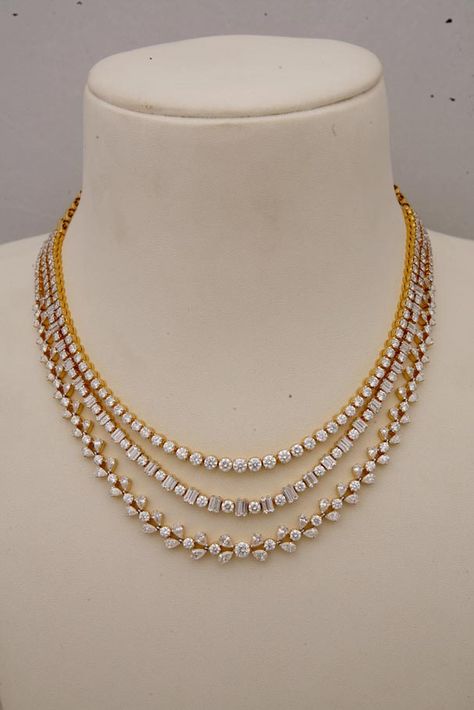 Indian Jewellery and Clothing: Diamond necklace collection from Tibarumals gems and jewellers.. Gold Jewelry Set, The Bling Ring, Designer Diamond Jewellery, Diamond Necklace Designs, Diamond Jewelry Necklace, Diamond Jewelry Designs, Gold Jewelry Simple, Gold Fashion Necklace, Gold Jewellery Design Necklaces