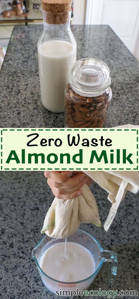 Zero Waste Almond Milk — Simple Ecology Almond Pulp Recipes, Food Processor Uses, Pulp Recipe, Make Almond Milk, Almond Milk Recipes, Homemade Almond Milk, Dairy Alternatives, Yogurt Smoothies, Raw Almonds