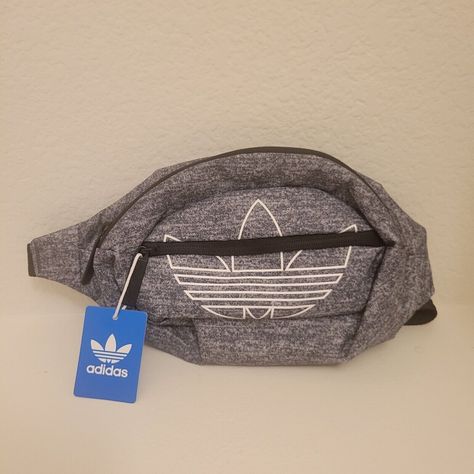 Adidas Trefoil National Crossbody Waist Belt Bag Fanny Pack Gray Zip Unisex Waist Belt Bag, Adidas Bags, Adidas Trefoil, Men Model, Waist Pack, Waist Bag, Waist Belt, Fanny Pack, Belt Bag