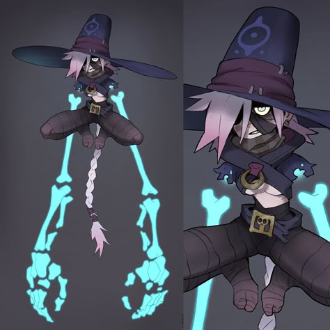 Spooky Concept Art, Hypnotist Character Design, Spooky Monster Art, Mysterious Character Design, Skeleton Character Design Concept Art, Spider Character Design Concept Art, Bone Monster Concept Art, The Necromancer, Different Drawing Styles