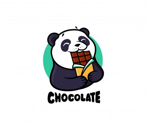 Panda Chocolate, Dog Ate Chocolate, Template Character, Chocolate Vector, Eat Logo, Chocolate Drawing, Chocolate Designs, Chocolate Bar Design, Cartoon Chef