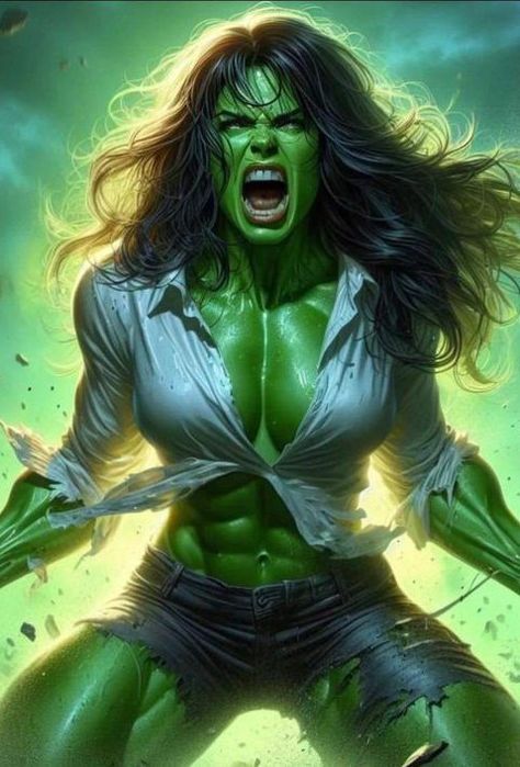 She Hulk Art, She Hulk Transformation, Female Hulk, Pulp Heroes, Savage She-hulk, Miss Hulk, Hulk Artwork, African Superhero, Red She Hulk