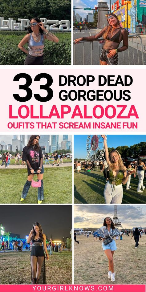 Get ready to turn heads at Lollapalooza with these unforgettable outfit inspirations! Be prepared to see the most eye-catching and stylish Lollapalooza Outfits that'll surely make you the center of attention. From edgy rocker-chic vibes to vibrant and flowy boho styles, these mind-blowing festival outfits have a little something for everyone. Shoes For Music Festival, Diy Music Festival Outfits, Music Festival Outfits Over 30, Outdoor Concert Festival Outfit, Lallopaloza Outfits, Classy Music Festival Outfits, Comfortable Festival Outfits Summer, 2024 Music Festival Outfits, Outdoor Festival Outfit Spring