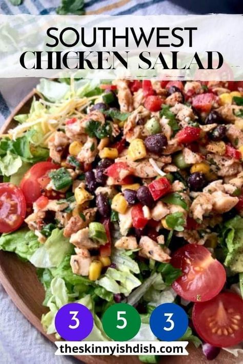 Southwestern Chicken Salad Recipe, Southwestern Chicken Salad, Easy Baked Chicken Breast, Southwest Chicken Salad, Chicken Salad Ingredients, Southwest Salad, Southwestern Chicken, Fresh Meal, Bbq Chicken Salad