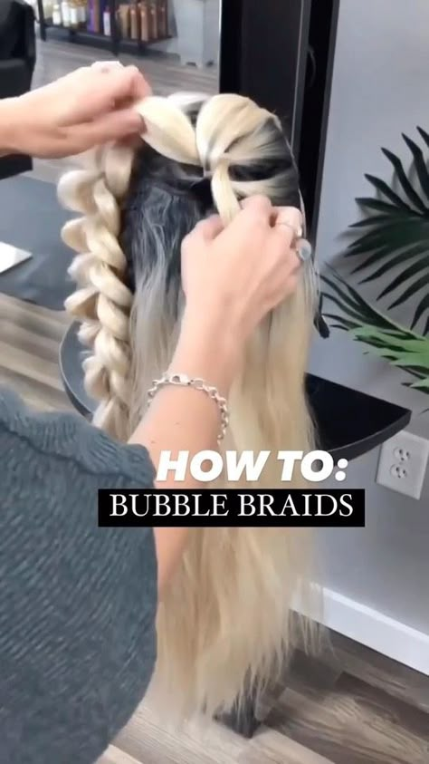 SalonCentric | You don’t need to be an expert braider to get the look 😉@jessicascotthair Is sharing her bubble braid technique and we’re obsessed! ✨ Sign... | Instagram Loose Bubble Braid, Hair Braiding Techniques, Bubble Braid Step By Step, Bubble Braid Ponytail Tutorial, How To Do A Bubble Braid Step By Step, How To Do A Bubble Braid, How To Bubble Braid Tutorials, Bubble Braid Hairstyles Tutorial, How To Bubble Braid