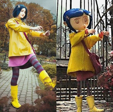 Coraline cosplay by m.m.o.ll.y Coraline Halloween Costume, Coraline Makeup, Coraline Costume, Coraline And Wybie, Coraline Art, Coraline Aesthetic, Creepy Halloween Makeup, Head Tilt, Hot Halloween Outfits