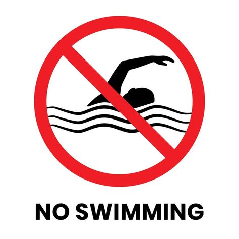 No Swimming Sign Sticker with text inscription on isolated background No Swimming Sign, Swimming Sign, Sticker With Text, Food Calorie Chart, Calorie Chart, Sign Sticker, Tik Tok, Vector Art, Abc