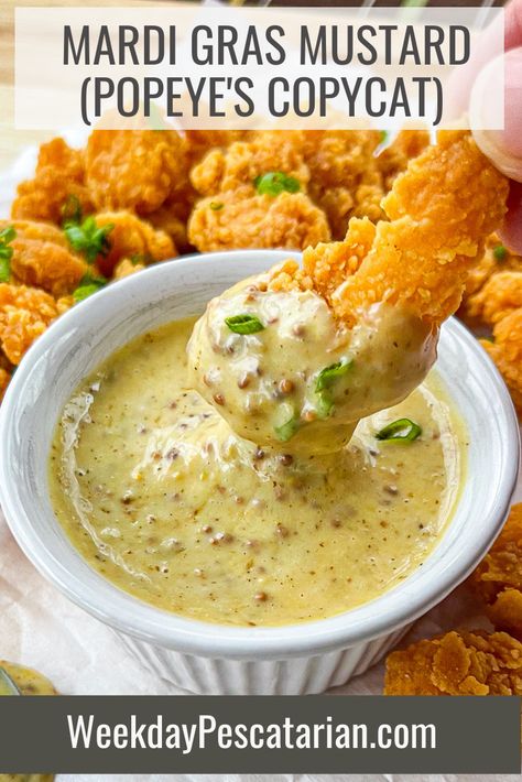 Copycat Sauces Recipes, Cajun Mustard Recipe, Mardi Gras Dip Recipes, Mardi Gras Sauce, Dipping Sauce For Fried Okra, Cajun Dipping Sauce Recipe, Creole Mustard Recipe, Mardi Gras Food Ideas, Cajun Dipping Sauce For Seafood