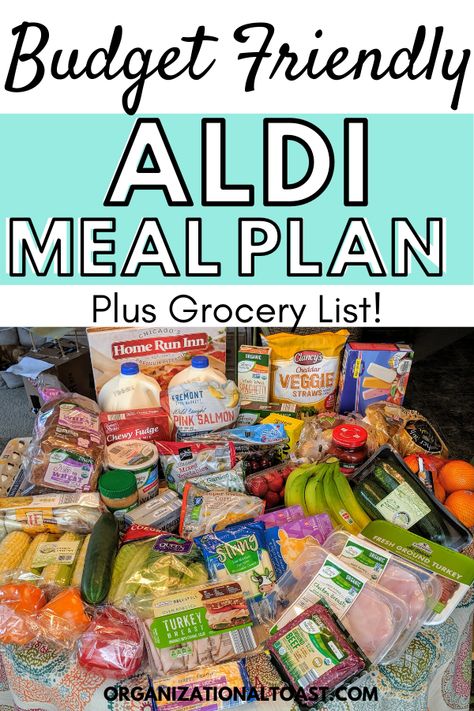 Aldi Grocery List, Grocery List And Meal Plan, Budget Grocery List, Cheap Meal Plans, Frugal Meal Planning, Aldi Meal Plan, Aldi Recipes, Meal Planning Menus, Meal Plan Grocery List