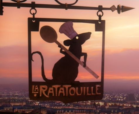 La ratatouille sign Ratatouille Movie, Ratatouille Disney, Deco Disney, Pixar Films, A Rat, Pixar Movies, Disney Aesthetic, Animation Studio, Disney And Dreamworks