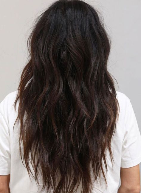 Long + Movement - Anh Co Tran Long Hair Anh Co Tran Long Hair, Long Shag Haircut Back View, Medium Long Length Haircut For Thick Hair, Many Layers Haircut Long Hair, Long Hair Wavy Layers, Mid Back Length Haircut, Long Haircut Back, Thick Wavy Haircuts Long, Thick Long Layered Hair