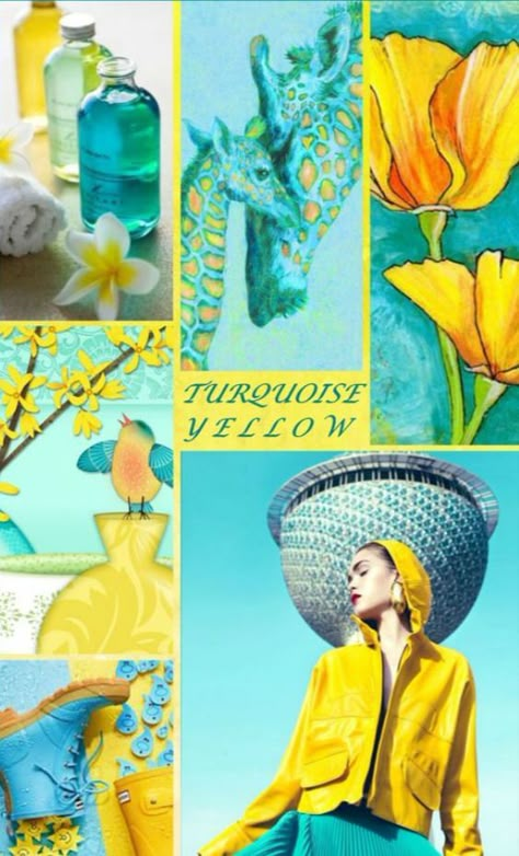 Turquoise And Yellow Outfit, Teal Outfits, Tv Wall Decor Ideas, Yellow And Teal, Yellow And Turquoise, Color Combinations For Clothes, Color Schemes Colour Palettes, Tv Wall Decor, Color Trends Fashion