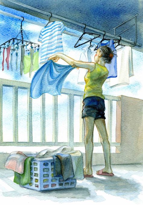 Scenes in Daily Lives on Behance Daily Life Artwork, School Composition Drawing, 2d Composition Drawing, Daily Life Scene Painting, Daily Life Sketches, Nid Sketches, Daily Life Composition Painting, Composition Drawing Painting, Daily Life Composition