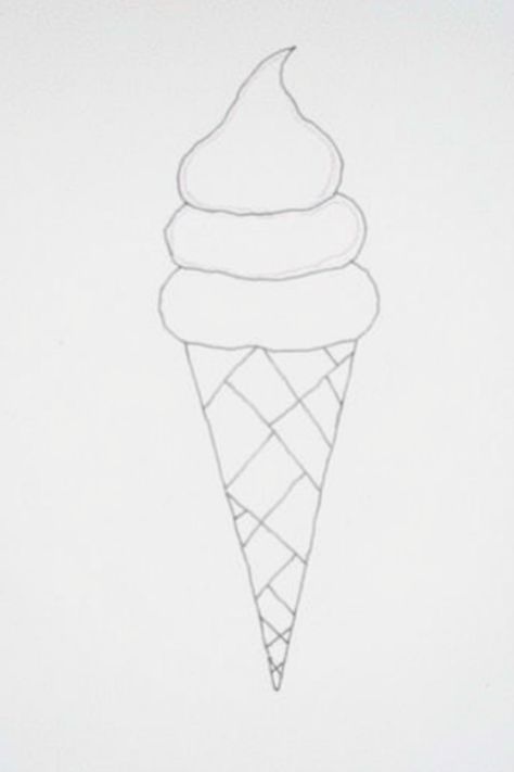 Check Out This Ice Cream Cone Drawing & 12+ Other Ice Cream Drawing Ideas! #drawing #drawingideas Ice Cream Cone Drawing, Cone Drawing, Volcano Drawing, Sandwich Drawing, Ice Cream Drawing, Cream Drawing, Draw Ice Cream, Colorful Art Projects, Melting Ice Cream