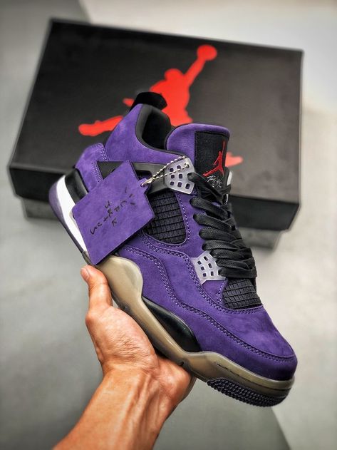 Jordan 4 Travis Scott, Shoes Wallpaper, Jordan Shoes Girls, Jordan 4s, Jordan Shoes Retro, All Nike Shoes, Shoes Sneakers Jordans, Air Jordan Sneakers, Hype Shoes