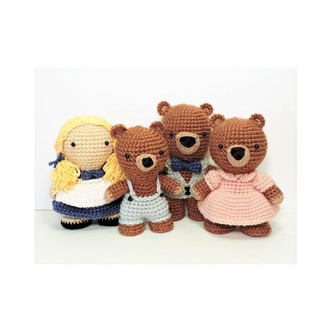 Goldilocks And The Three Bears, The Three Bears, Crochet Bear Patterns, Crochet Nursery, Three Bears, Easy Crochet Projects, Crochet Bear, Sewing Needle, Crochet Doll Pattern